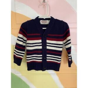 Vintage Barrel Kids Shawl Collar Cardigan USA Striped Sweater Size 2 Toddler